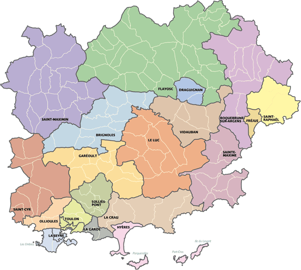 carte des cantons